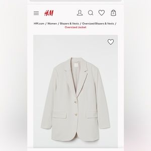 H&M double lined beige oversized blazer